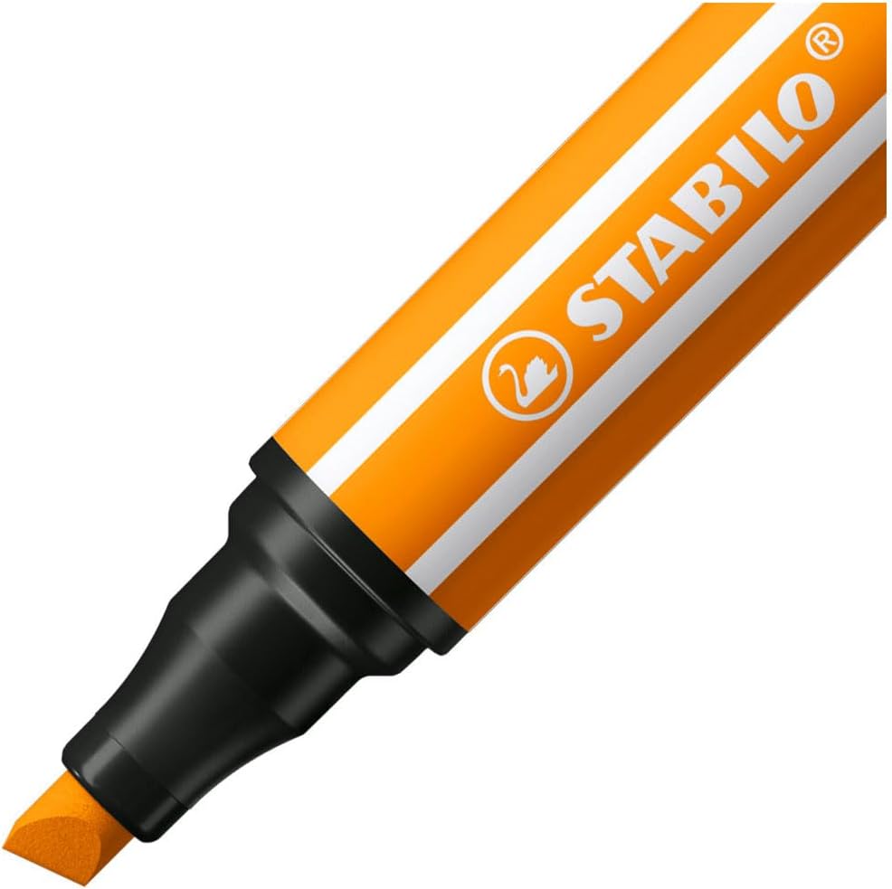 Stabilo Pen 68 Max Felt Tip Pen with Thick Chisel Point Orange