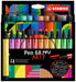STABILO Rotulador premium punta biselada (1 + 5 mm) Pen 68 MAX - Estuche ARTY con 24 colores