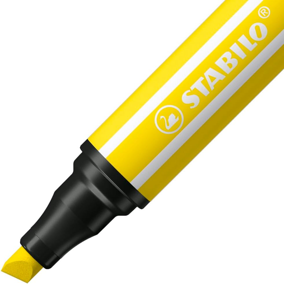 STABILO Rotulador premium punta biselada (1 + 5 mm) Pen 68 MAX - Estuche ARTY con 24 colores
