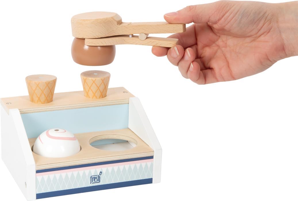 small foot Puesto de Helados Compacto Fresh, Juguete de Madera cert. FSC 100%, para niños a Partir de 3 años, 12416, Small