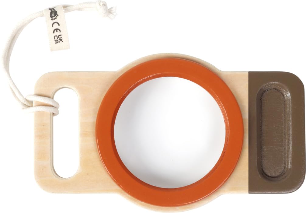 small foot Explorer XXL Magnifying Glass Discover Made of FSC 100%-Certified Wood, Outdoor Toy for Kids Aged 2+ yrs, 12435, White Outdoor Magnifier XXL
