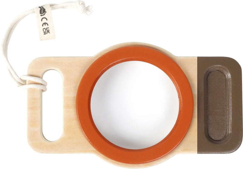 small foot Explorer XXL Magnifying Glass Discover Made of FSC 100%-Certified Wood, Outdoor Toy for Kids Aged 2+ yrs, 12435, White Outdoor Magnifier XXL