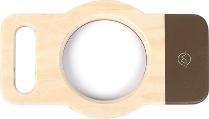 small foot Explorer XXL Magnifying Glass Discover Made of FSC 100%-Certified Wood, Outdoor Toy for Kids Aged 2+ yrs, 12435, White Outdoor Magnifier XXL
