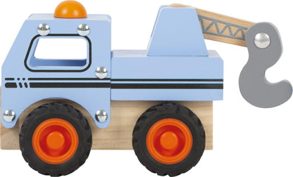 Small Foot Tow Truck Made of FSC 100%-Certified Wood, Toy car with Moving Crane, for Ages 18+ Months, 12446
