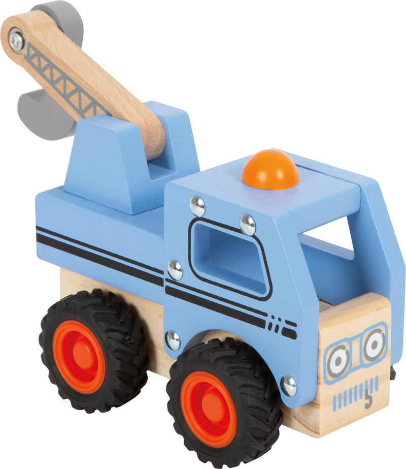 Small Foot Tow Truck Made of FSC 100%-Certified Wood, Toy car with Moving Crane, for Ages 18+ Months, 12446