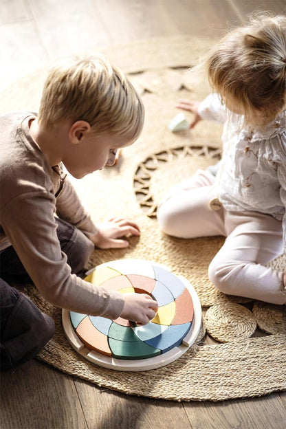 Small Foot Colours Safari, Wood, Creative Building & Stacking Puzzle Game, for Kids Aged 3+ yrs, 12457