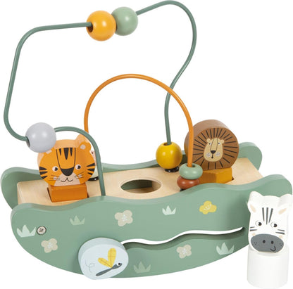 small foot Seesaw Bead Maze Safari, Wooden Toy with Diverse Play Functions, for Ages 12+ Months, 12459