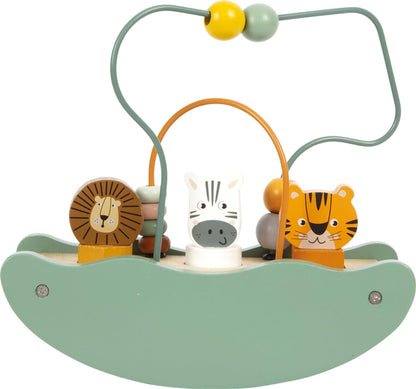 small foot Seesaw Bead Maze Safari, Wooden Toy with Diverse Play Functions, for Ages 12+ Months, 12459