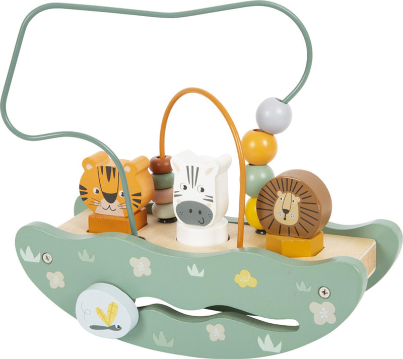 small foot Seesaw Bead Maze Safari, Wooden Toy with Diverse Play Functions, for Ages 12+ Months, 12459