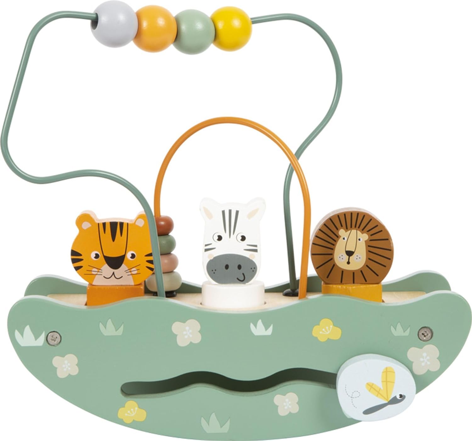 small foot Seesaw Bead Maze Safari, Wooden Toy with Diverse Play Functions, for Ages 12+ Months, 12459