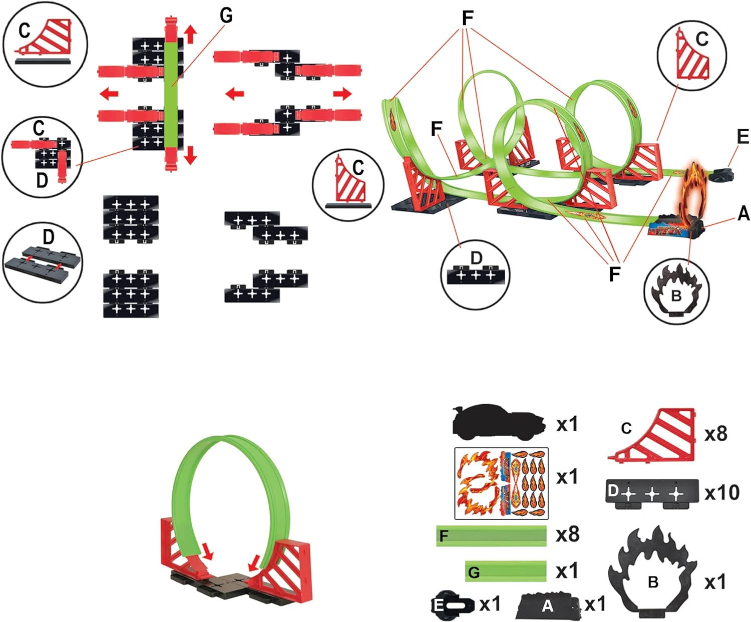 Motorola Nursery Gearbox Car Racing Track 4 loops