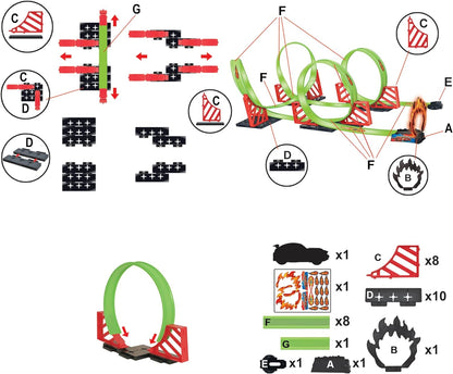 Motorola Nursery Gearbox Car Racing Track 4 loops