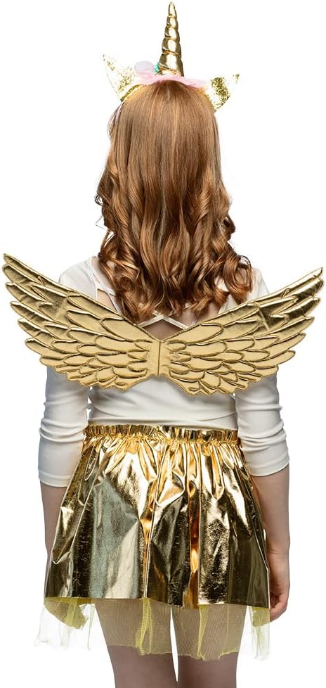 Boland 52879 Costume Set (Tiara, Wings and Tutu), Gold, Standard Size