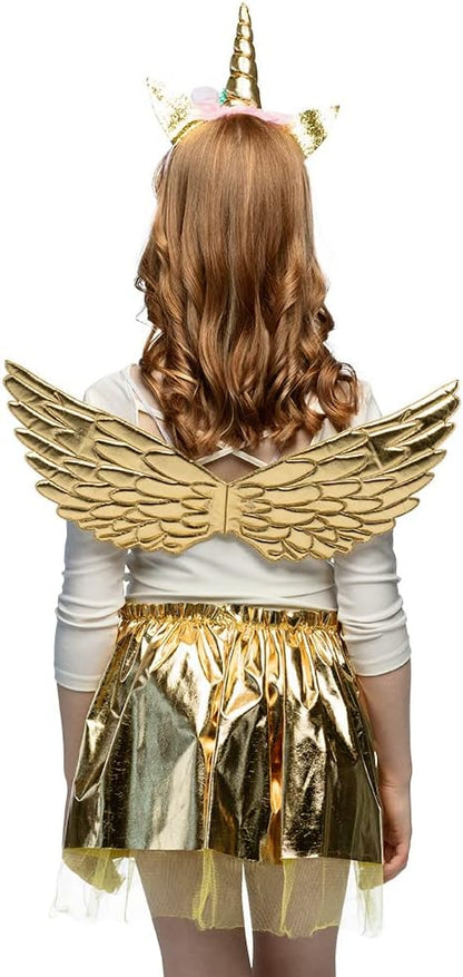 Boland 52879 Costume Set (Tiara, Wings and Tutu), Gold, Standard Size