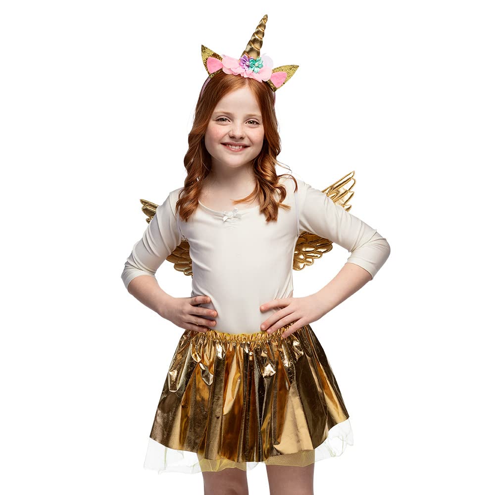 Boland 52879 Costume Set (Tiara, Wings and Tutu), Gold, Standard Size