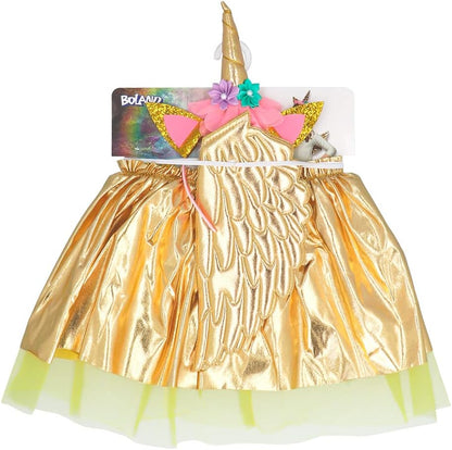 Boland 52879 Costume Set (Tiara, Wings and Tutu), Gold, Standard Size