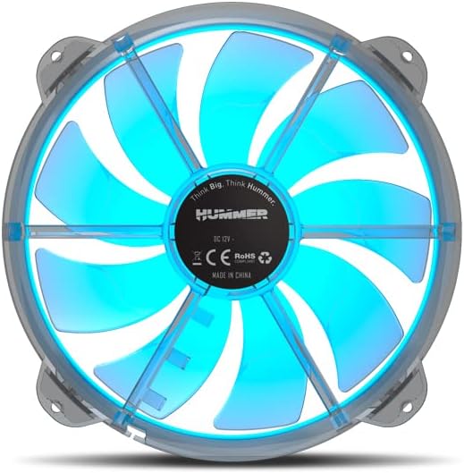 Nox Hummer X200 -NXHUMMERX200FAN Fan for PC Box 200mm, ARGB, 9 Translucent Blades, Super Slim Silent Design, Hydraulic Bearings, Rubber Support Corners