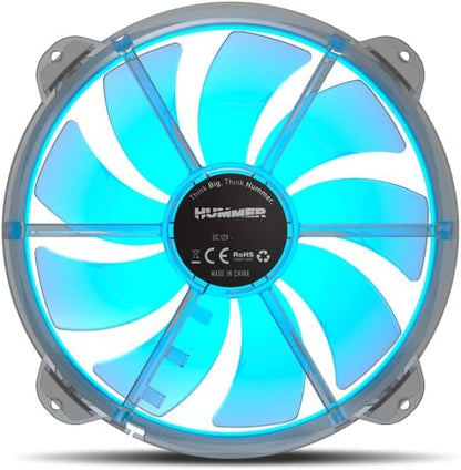 Nox Hummer X200 -NXHUMMERX200FAN Fan for PC Box 200mm, ARGB, 9 Translucent Blades, Super Slim Silent Design, Hydraulic Bearings, Rubber Support Corners