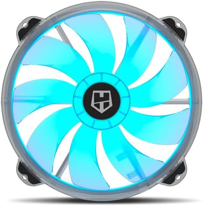 Nox Hummer X200 -NXHUMMERX200FAN Fan for PC Box 200mm, ARGB, 9 Translucent Blades, Super Slim Silent Design, Hydraulic Bearings, Rubber Support Corners