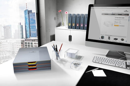 Durable VARICOLOR Magazine Rack | Set of 5 Colour Coded Magazine Holders | Ideal for Storing Magazines, Folders, Documents