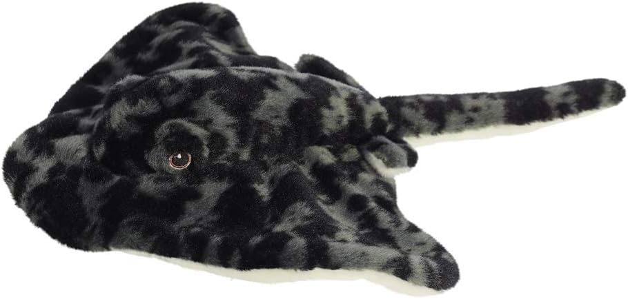 AURORA, 35019, Eco Nation Stingray, 12In, Soft Toy, Black & Grey