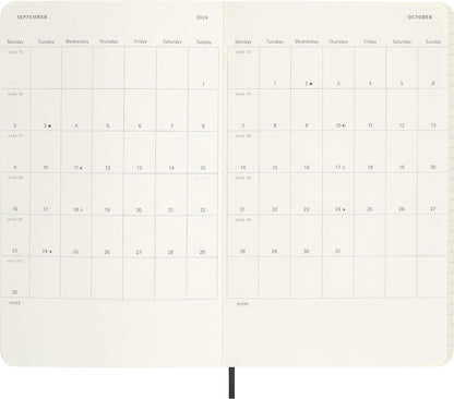 Moleskine Weekly Agenda 12 Months 2024 with Box, Agenda 2024, Size Large 13x21, Soft Cover and Elastic Closure, Faux Snakeskin Colour Black