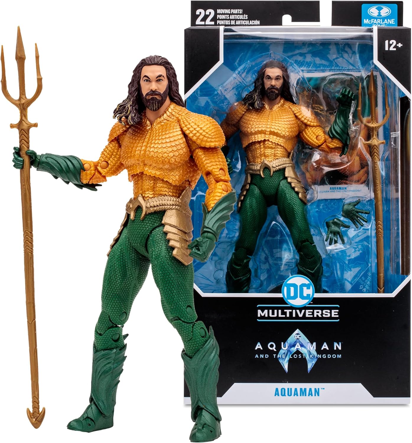 McFarlane Toys DC Multiverse Aquaman 7-Inch Action Figure - Incredibly Detailed King of Atlantis with Ultra Articulation, Trident, Extra Hands, and Collectible Art Card
