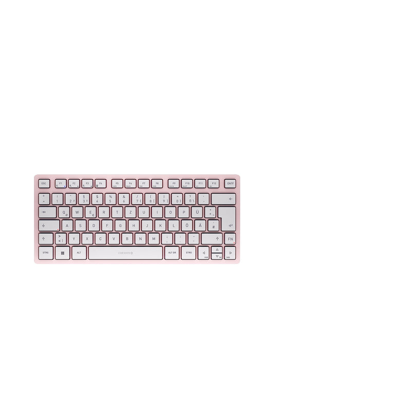 CHERRY KW 7100 MINI BT, Kompakte Multi-Device-Tastatur mit 3 Bluetooth-Kanälen, Deutsches Layout (QWERTZ), Flaches Design, inkl. Transporttasche, Cherry Blossom Deutsches Layout - QWERTZ Cherry Blossom