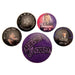 Wednesday Set of 5 Badges (Nevermore Design) Pin Badges for Bags, Backpacks, Jackets, Party Bags or Pin Badge Display - Official Merchandise