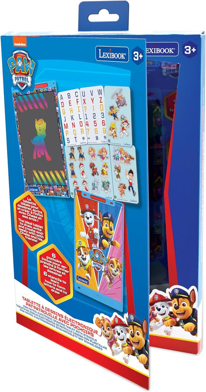Lexibook CRT10PA, Paw Patrol Magic Slate, Art and craft toy for girls and boys, A4 size with multicoloured drawings, Blue/red