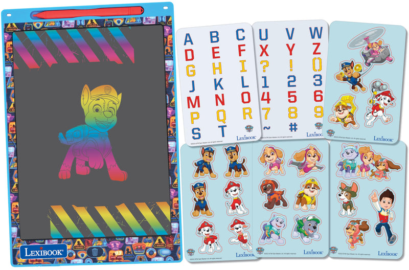 Lexibook CRT10PA, Paw Patrol Magic Slate, Art and craft toy for girls and boys, A4 size with multicoloured drawings, Blue/red
