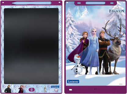 Lexibook CRT10FZ, Frozen Magic Slate, Art and craft toy for girls and boys, A4 size with multicoloured drawings, Blue, purple