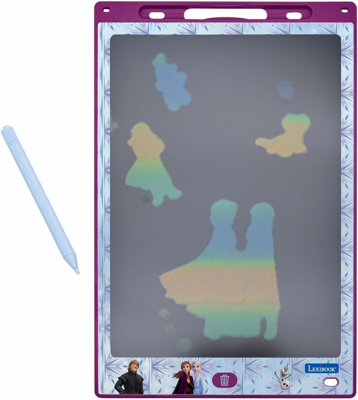 Lexibook CRT10FZ, Frozen Magic Slate, Art and craft toy for girls and boys, A4 size with multicoloured drawings, Blue, purple