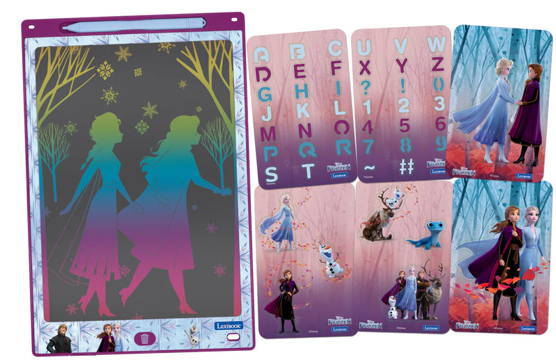 Lexibook CRT10FZ, Frozen Magic Slate, Art and craft toy for girls and boys, A4 size with multicoloured drawings, Blue, purple