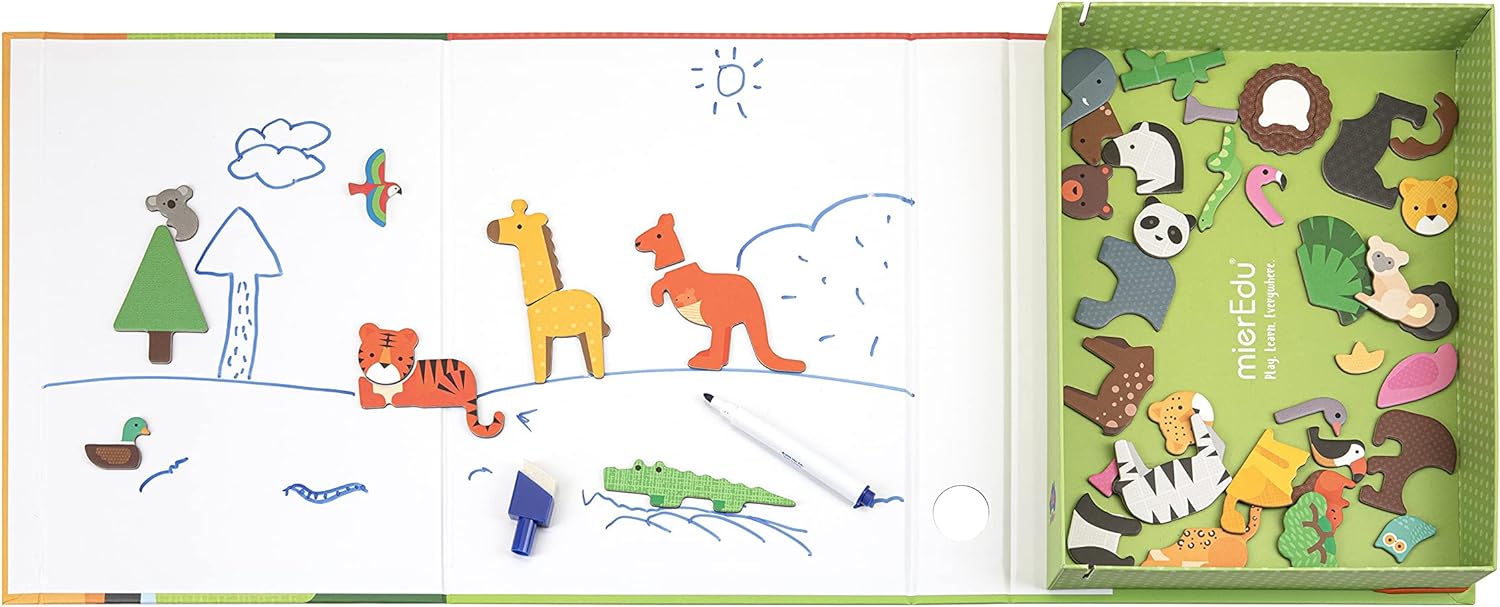 mierEdu - Magnetisch Kunstetui - Animal World - (ME153) Zwart