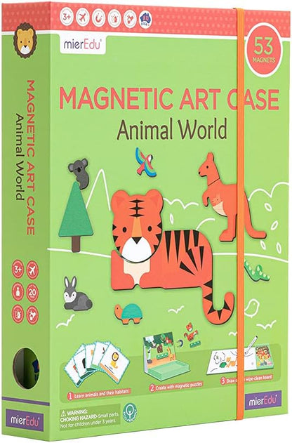 mierEdu - Magnetisch Kunstetui - Animal World - (ME153) Zwart