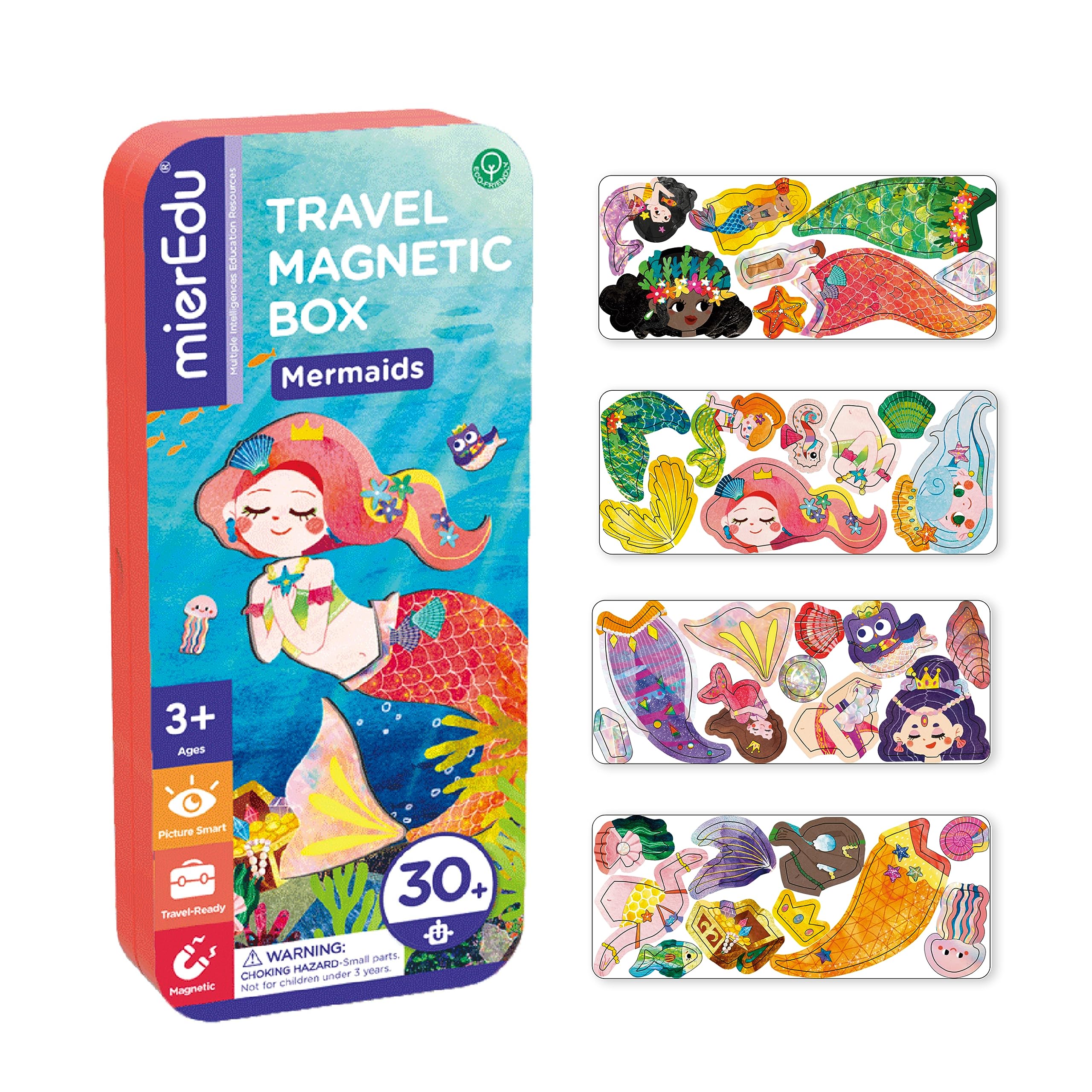 mierEdu Magnetic Game Box Mermaid for Dressing I Magnetic Game from 3 Years I Promotes Imagination & Concentration I Ideal Travel Game with 2 Scenes and 36 Magnets
