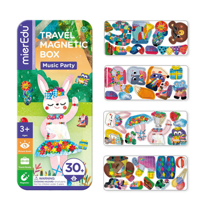 mierEdu Magnetic Game Box Music Animals for Dressing I Magnetic Game from 3 Years I Promotes Imagination & Concentration I Ideal Travel Game with 2 Scenes & 37 Magnets