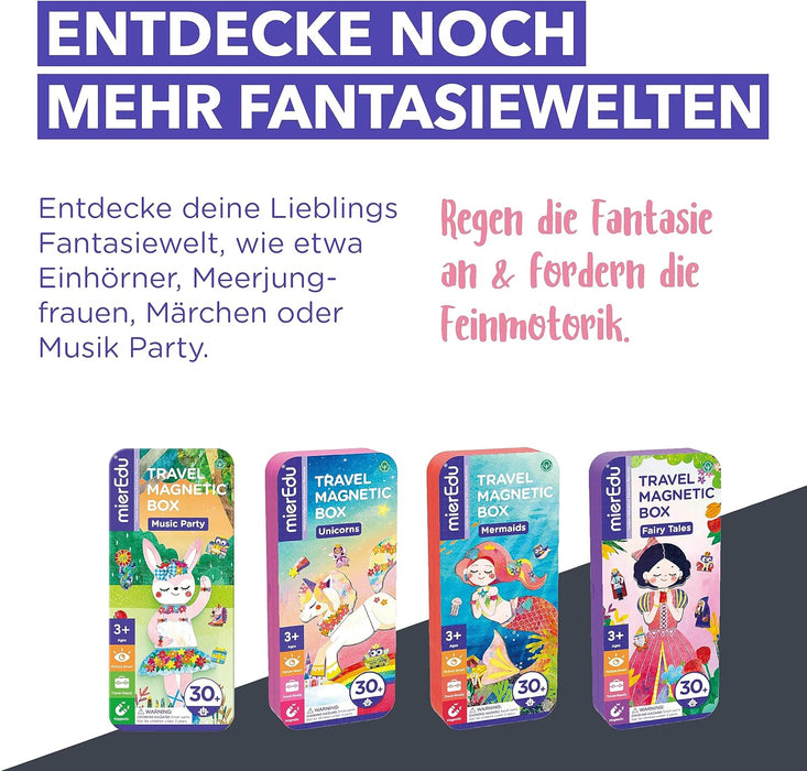 mierEdu Magnetic Game Box Music Animals for Dressing I Magnetic Game from 3 Years I Promotes Imagination & Concentration I Ideal Travel Game with 2 Scenes & 37 Magnets