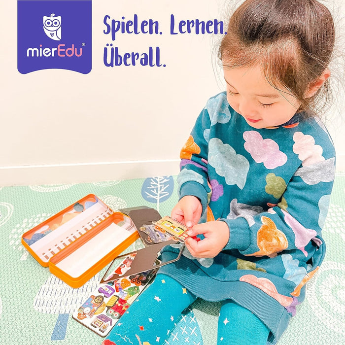 mierEdu Magnetic Game Box Music Animals for Dressing I Magnetic Game from 3 Years I Promotes Imagination & Concentration I Ideal Travel Game with 2 Scenes & 37 Magnets