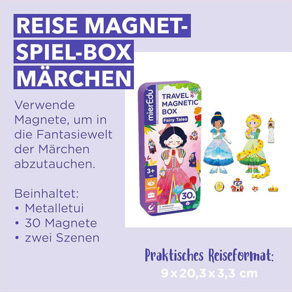 mierEdu Travel Magnetic Play Box Fairy Tales I Magnetic Game from 3 Years I Promotes Imagination & Concentration I Ideal Travel Game with 2 Scenes & 34 Magnets