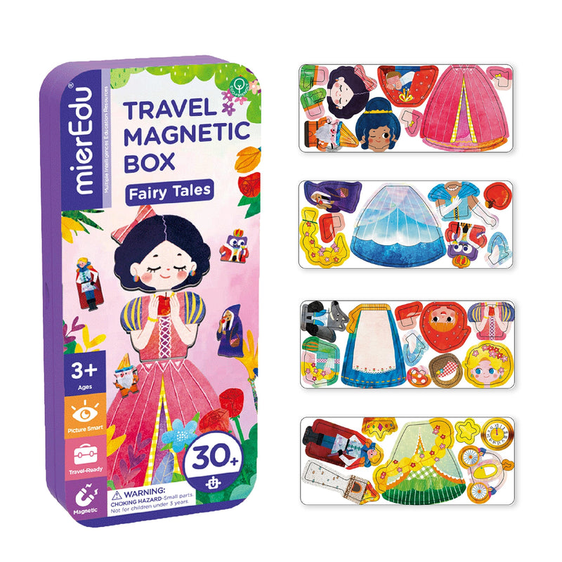 mierEdu Travel Magnetic Play Box Fairy Tales I Magnetic Game from 3 Years I Promotes Imagination & Concentration I Ideal Travel Game with 2 Scenes & 34 Magnets