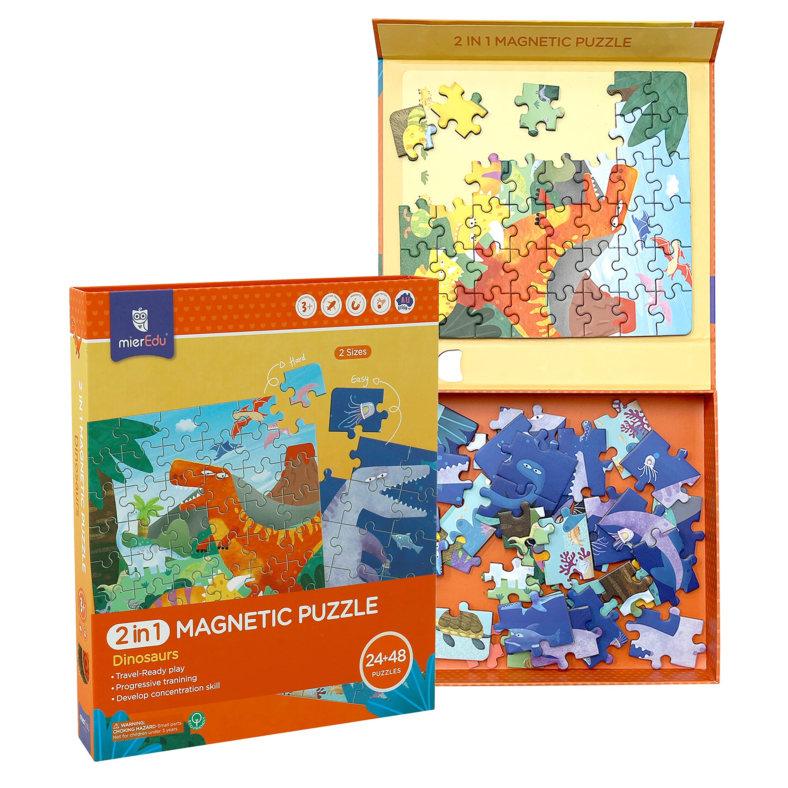 2-in-1 magnetische puzzel dinosaurus