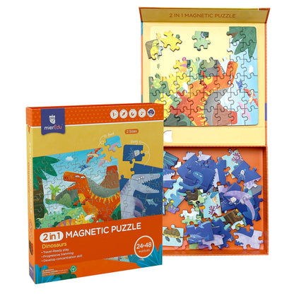 2-in-1 magnetische puzzel dinosaurus