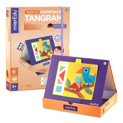 mierEdu Plane Activities for Kids, Tangram Puzzles for Kids, Magnetic Toys Shape Puzzles, Educational Toys for 3+ Years with Magnetic Board, 80 Pattern, 7 Level Challenges, Birthday Gift (Single Kit)