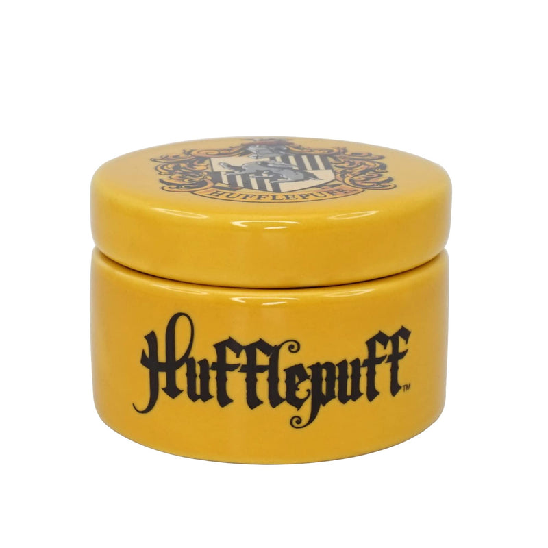 Harry Potter Ceramic Trinket Box Round - Hufflepuff - Trinket Box With Lid - 6cm Décor - Hufflepuff Gifts