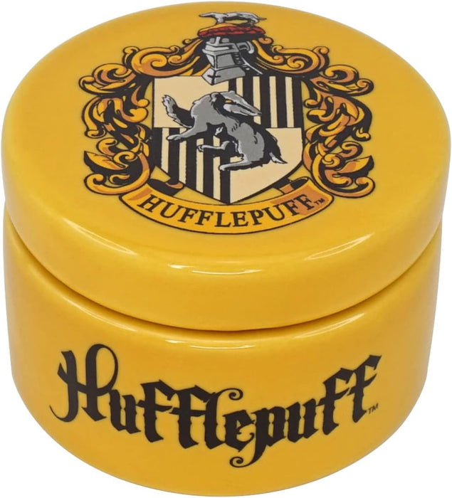 Harry Potter Ceramic Trinket Box Round - Hufflepuff - Trinket Box With Lid - 6cm Décor - Hufflepuff Gifts