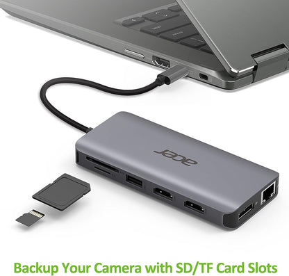 12IN1 USB TYPE C TO 2X HDMI 1X ACCS