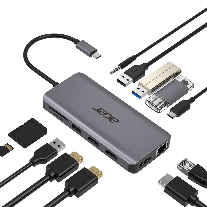 12IN1 USB TYPE C TO 2X HDMI 1X ACCS