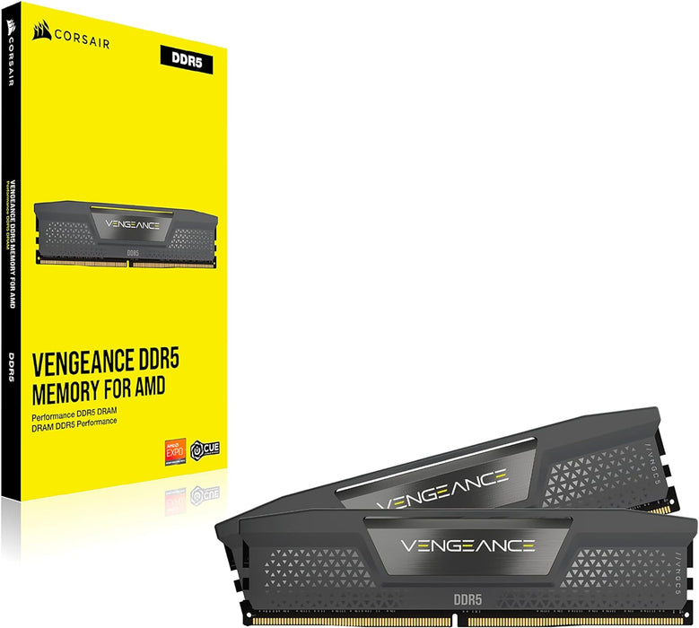 CORSAIR VENGEANCE DDR5 RAM 32GB (2x16GB) 6000MHz CL36 AMD EXPO iCUE Compatible Computer Memory - Grey (CMK32GX5M2E6000Z36)